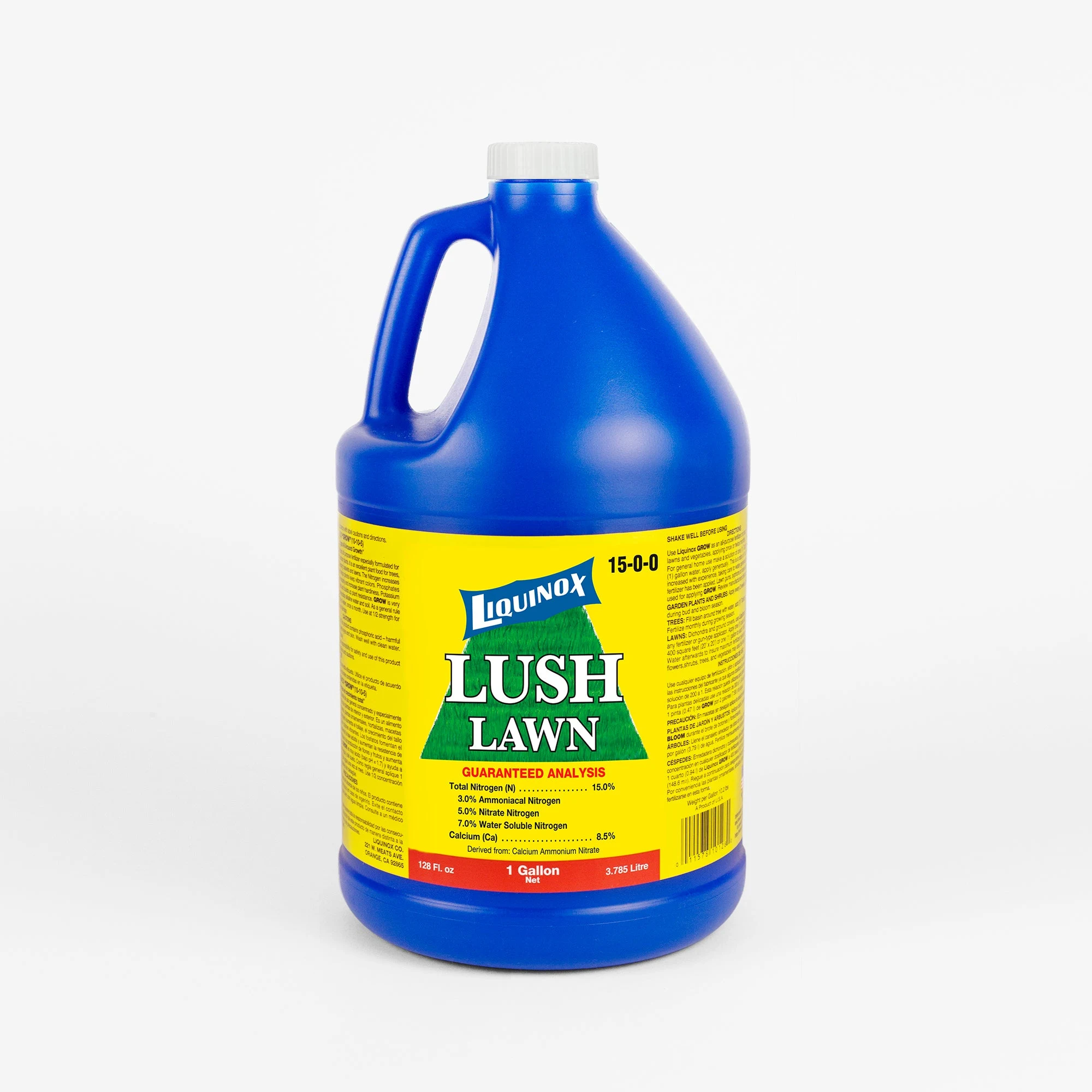 Liquinox Lush Lawn 15-0-0, official gallon formula reference